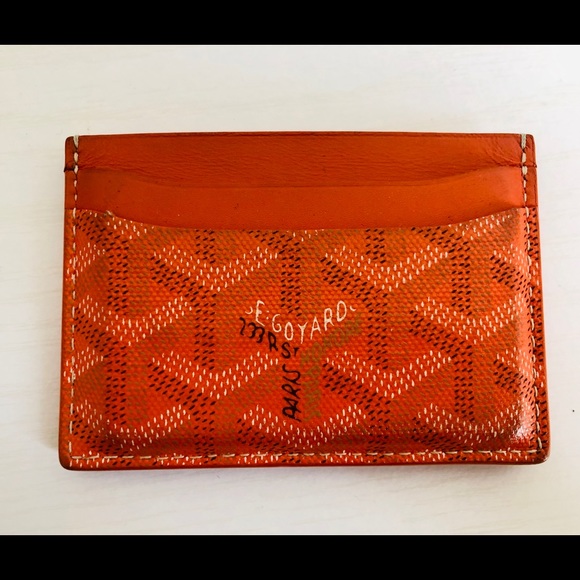 goyard orange wallet